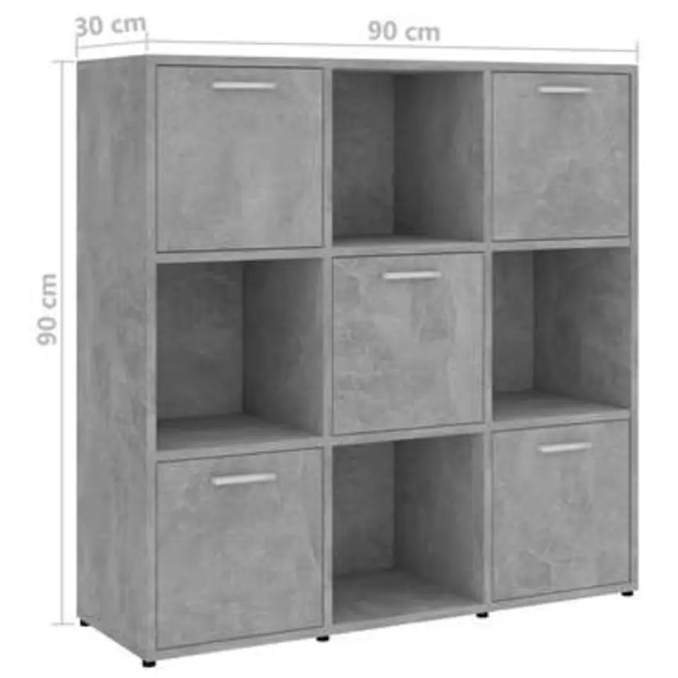 vidaXL - Boekenkast - Grijs - Bewerkt hout