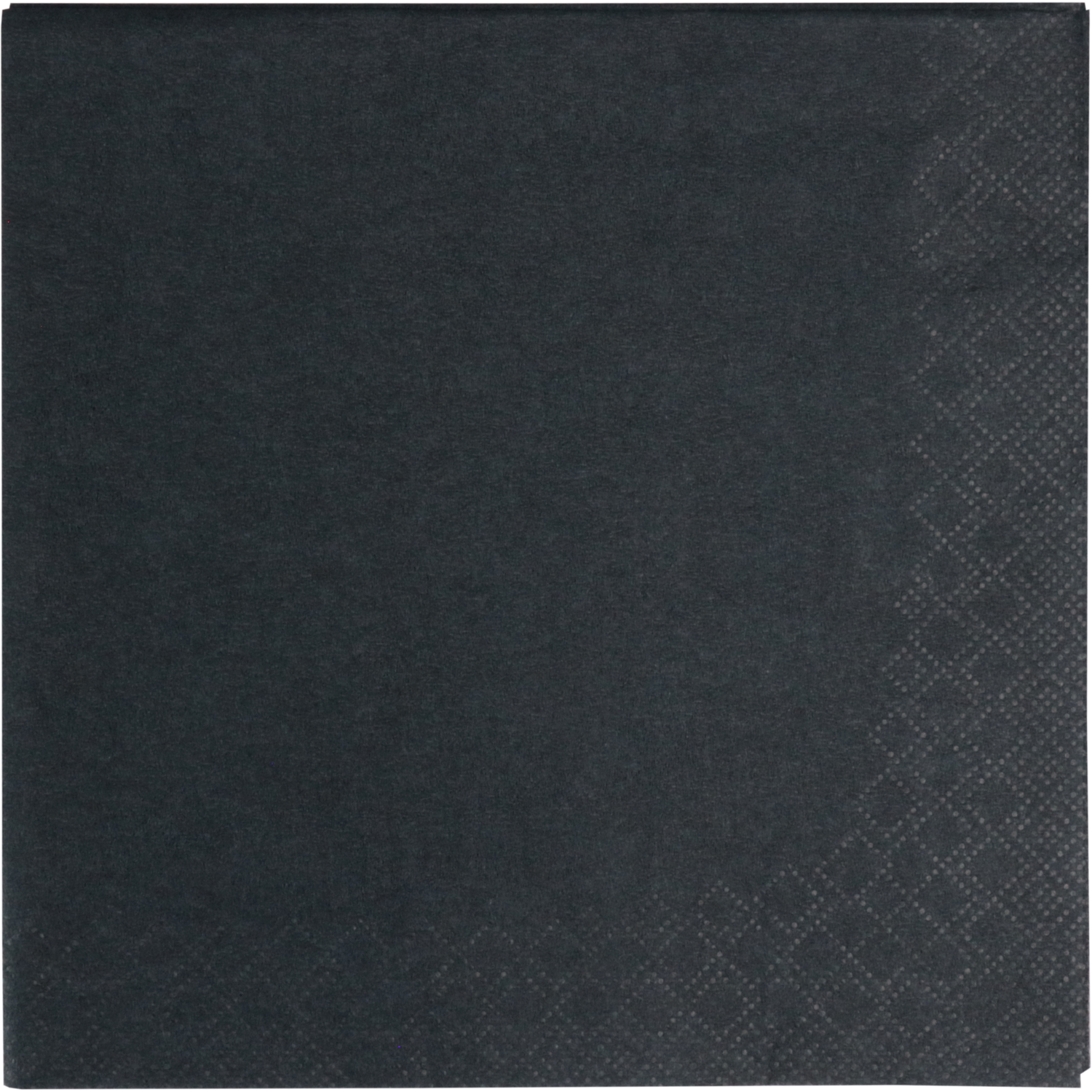 Servet, 2-laags, 1/4 vouw, 33x33cm, cellulose, zwart