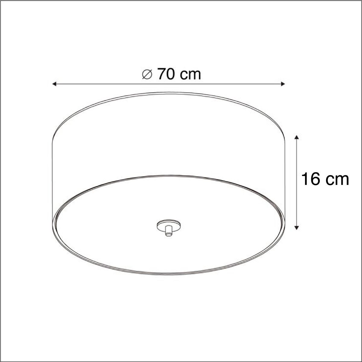 Smart plafondlamp taupe 70 cm incl. 6 Wifi A60 - Drum Jute