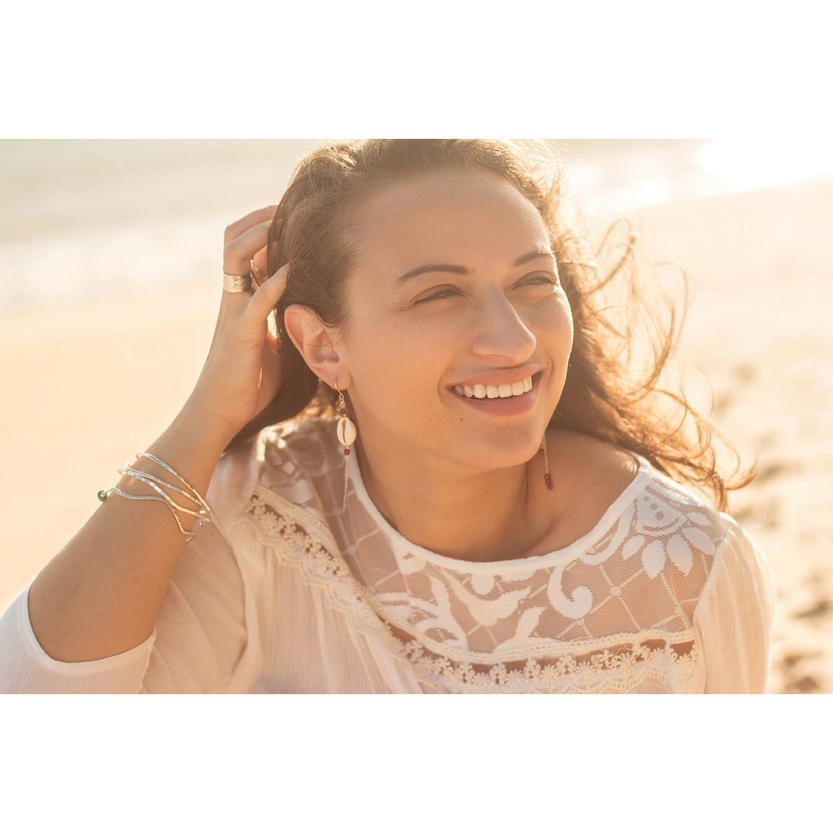 Boucles d'oreille Pierres Naturelles et Coquillage