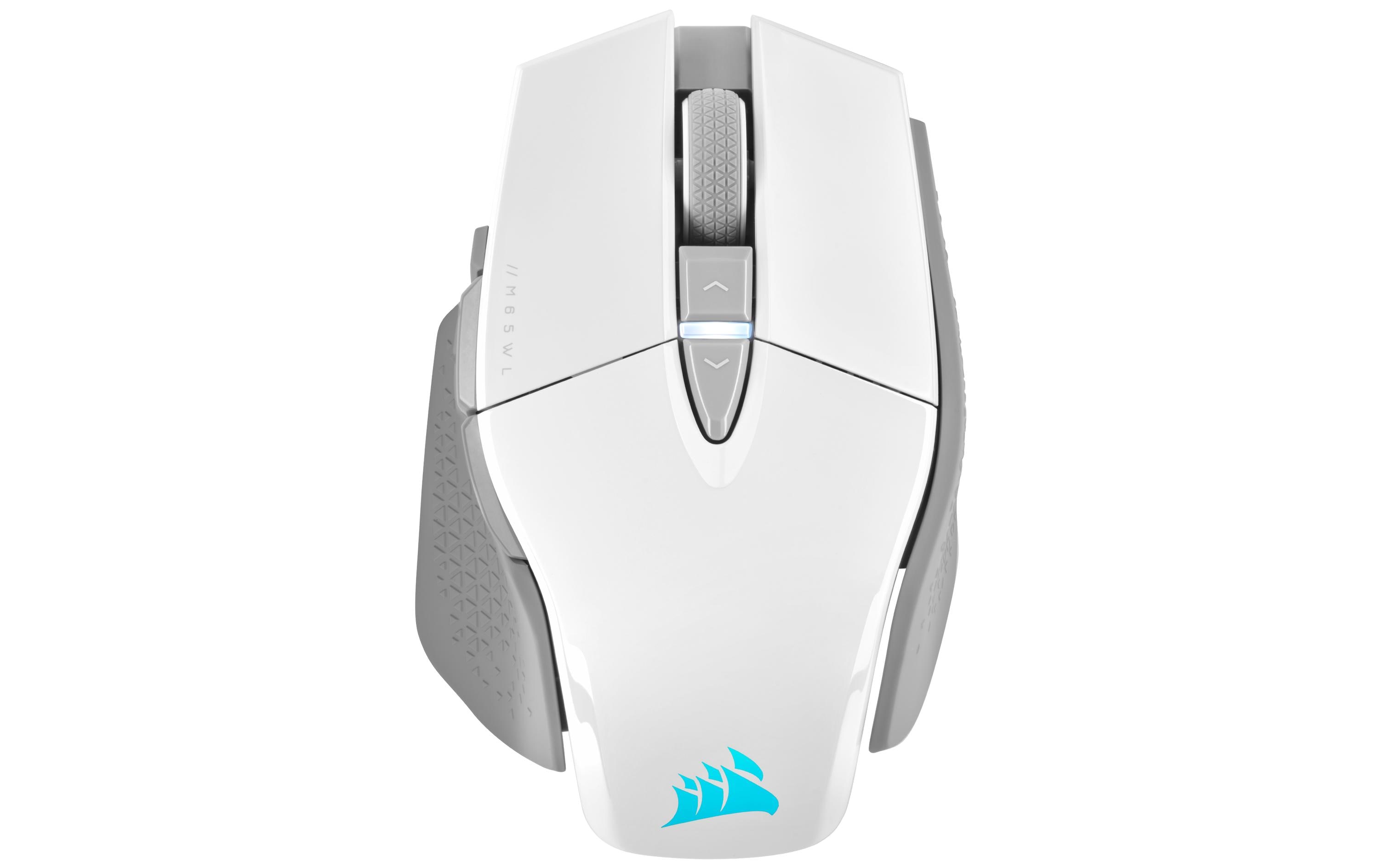 Gaming-Maus M65 RGB Ultra Wireless Weiss<br>Kabellose Gaming-Mouse mit geringem Eigengewicht und programmierbaren Tasten, speziell konzipiert für FPS-Spiele