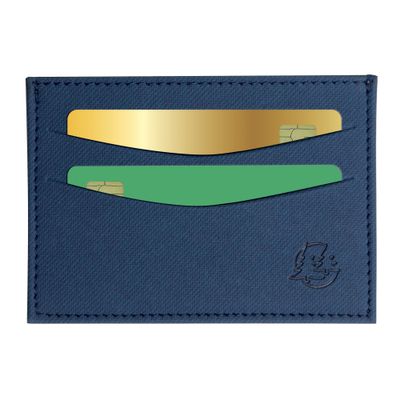 Porte-cartes Denim avec poche - 10,3 x 7,5 cm - Bleu - Exacompta