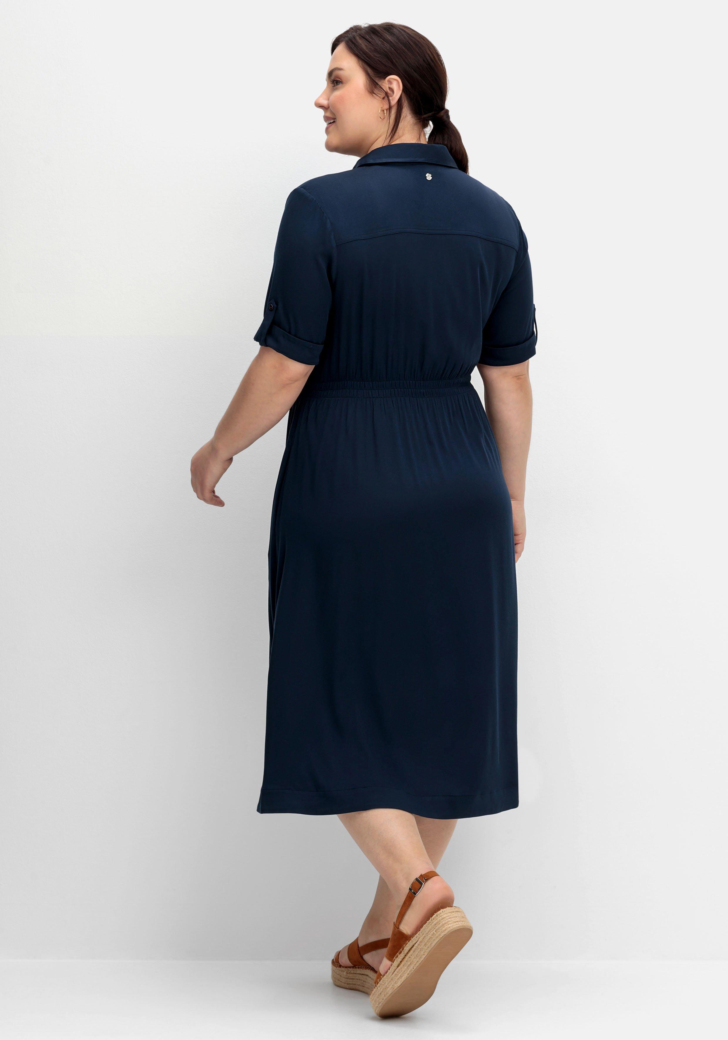 Hemdblusenkleid mit Gummizugbund in der Taille