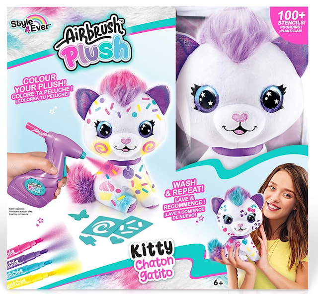 Airbrush Plush Kattunge Lilla