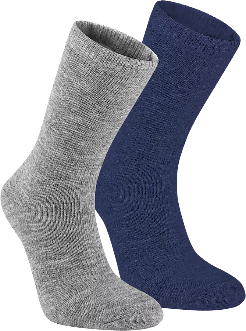 Lom Tykk Ullsokk 2pk Grey Melange/Outer Space