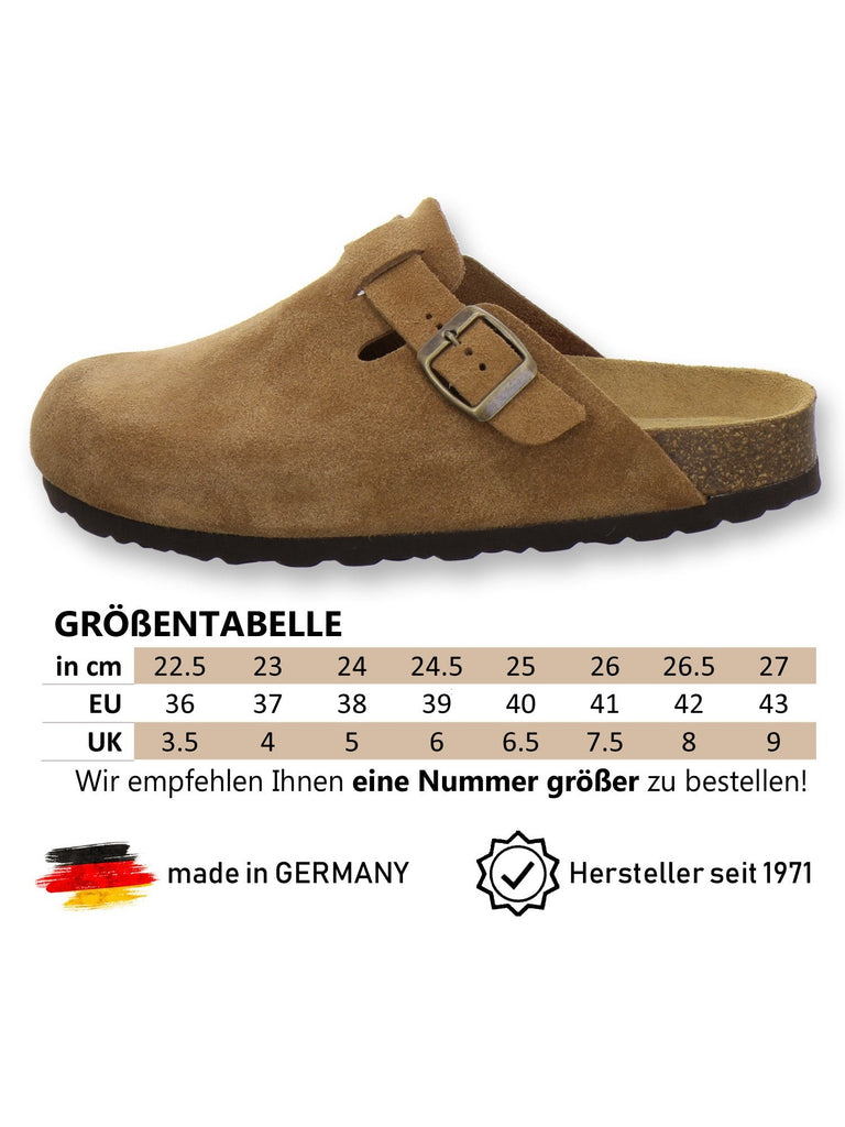 Clogs Damen Leder cognac