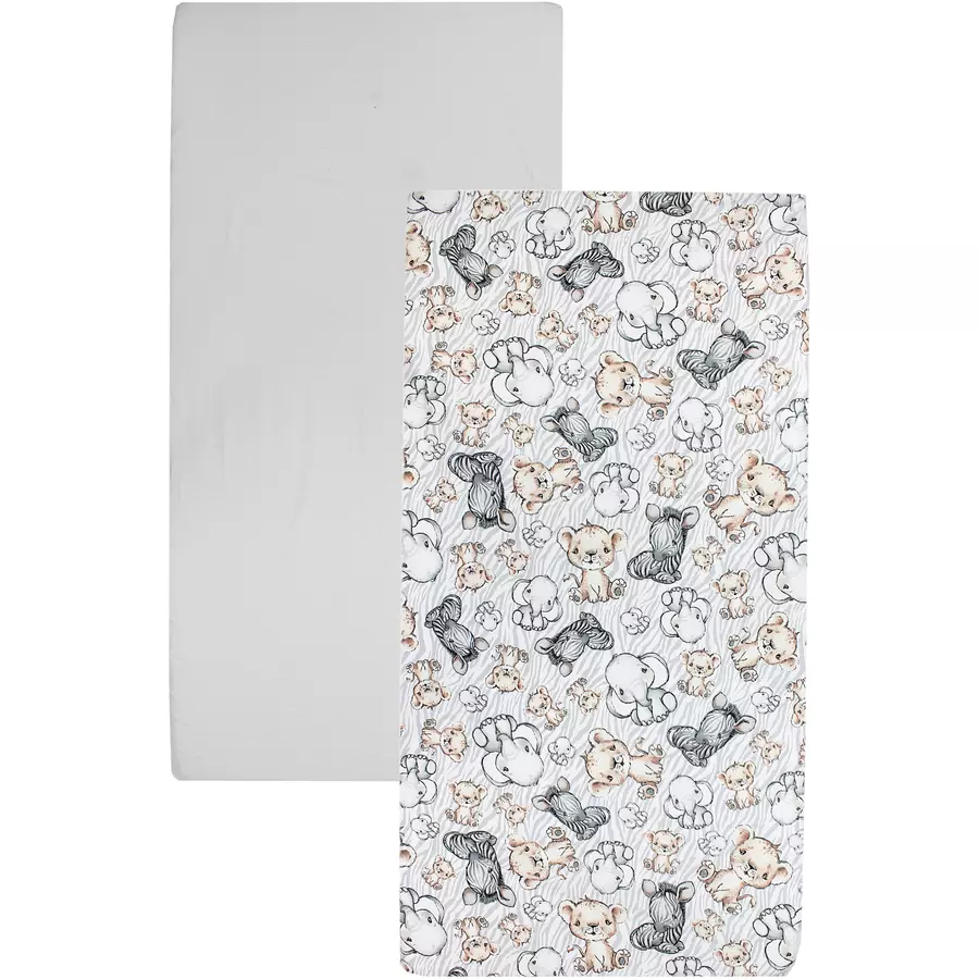 TupTam Baby Kinder Spannbettlaken 2er Pack grau