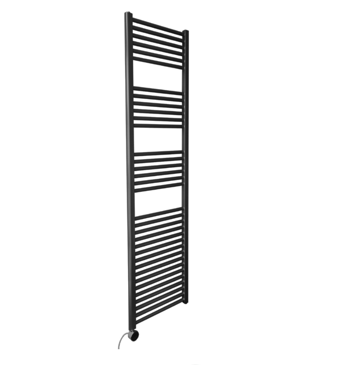 Sanicare elektrische design radiator 45x172cm zwart met thermostaat rechts zwart