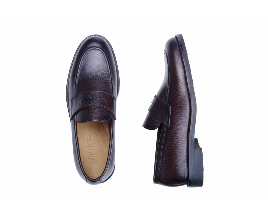 Mocassin homme Cuir Chocolat Grainé - WEMIC GOMME CITY