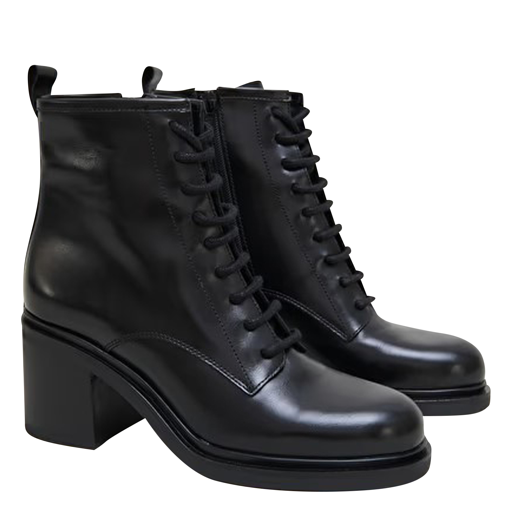 DUPLEX - Bottines à lacets en cuir| Noir