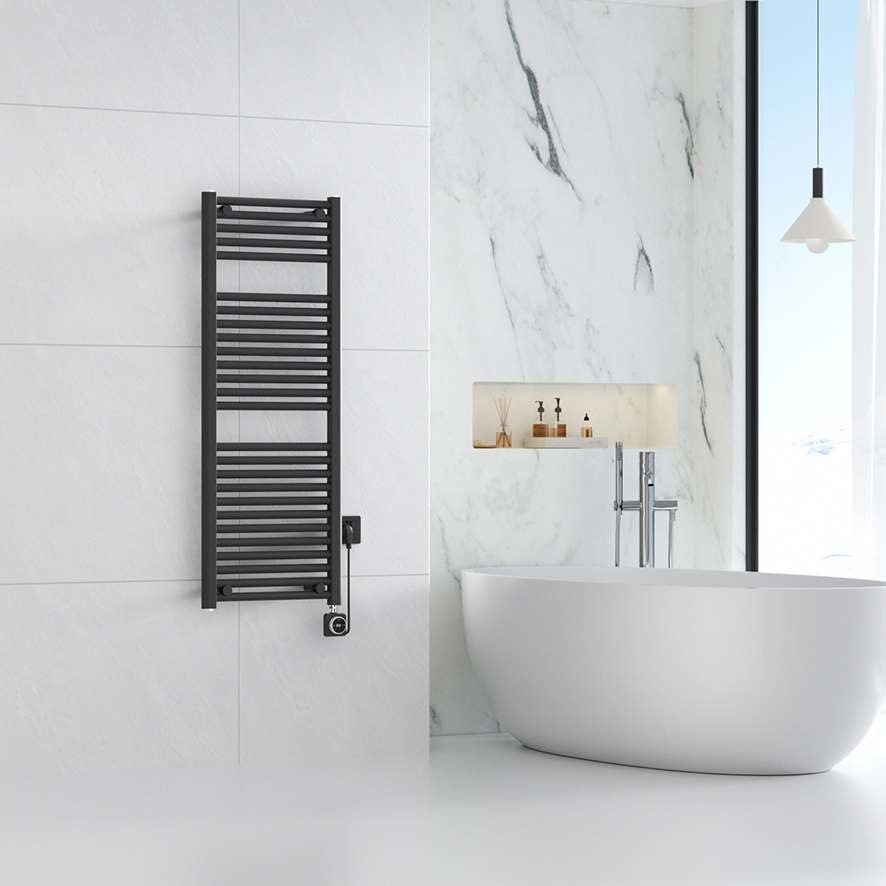 Calor Elara elektrische radiator met Smart Wifi 45x118.5cm mat zwart 700W