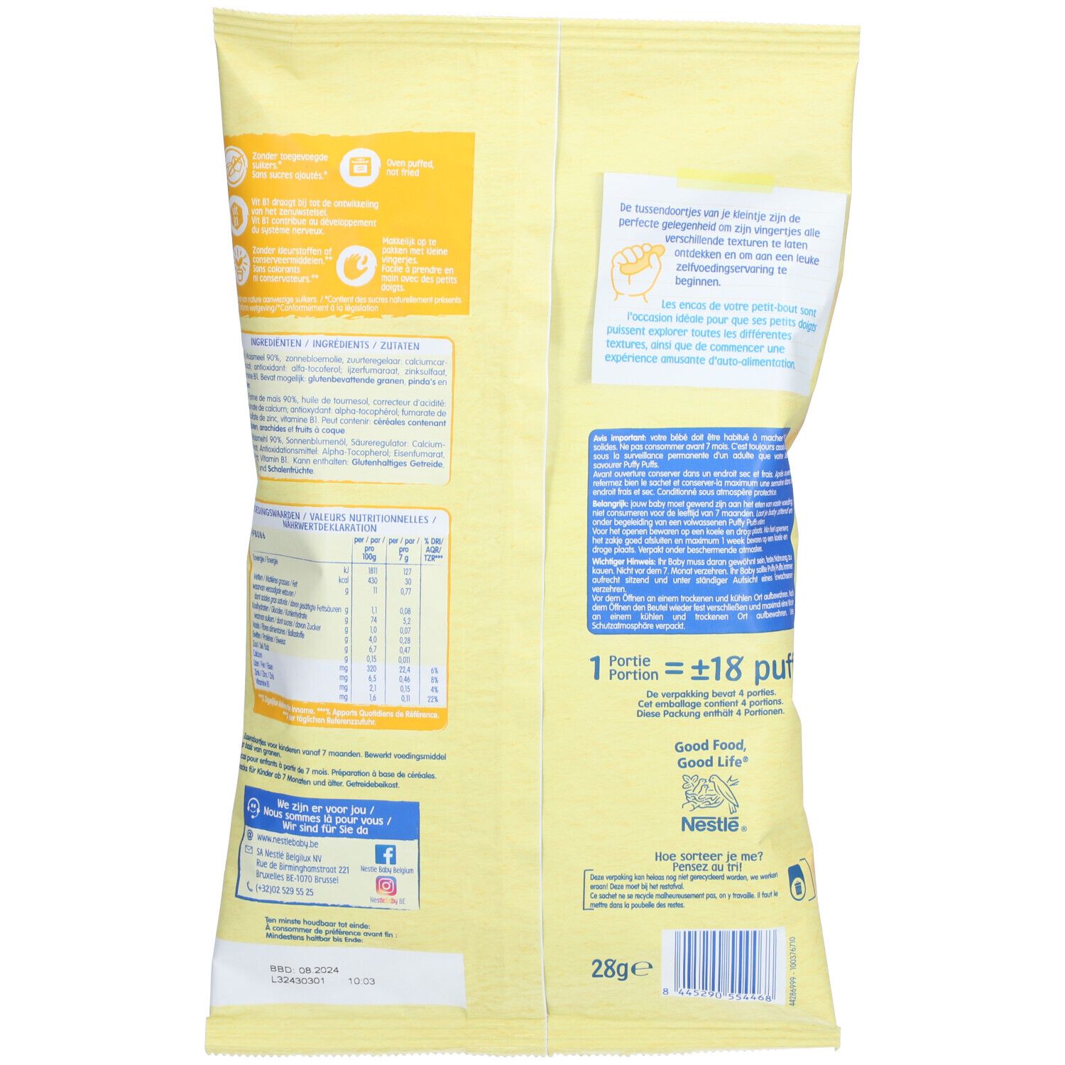 Nestlé Baby Snack Puffy Puffs Natuur
