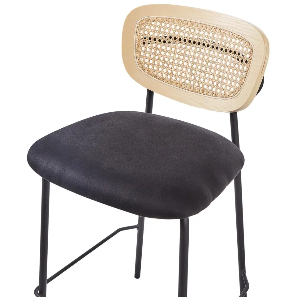 MAYETTA - Barkruk set van 2 - Zwart - Polyester