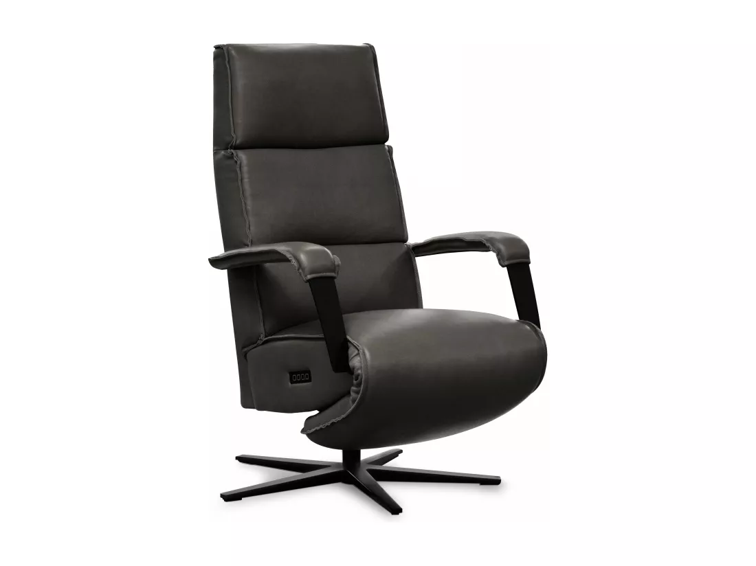 Fauteuil de relaxation électrique en cuir noir