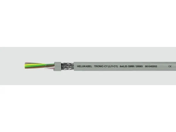 HELUKABEL TRONIC-CY (LiY-CY), Lavspændingskabel, Grå, Polyvinylchlorid (PVC), Cooper, 1 mm², 56 kg/km