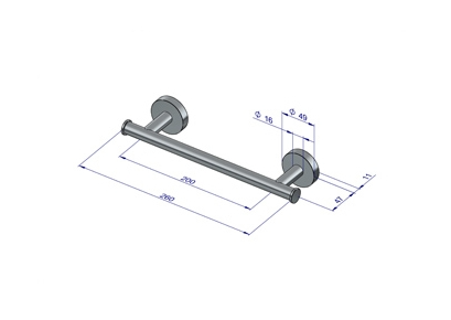 Plieger Como handdoekbeugel magnetisch 26cm mat zwart