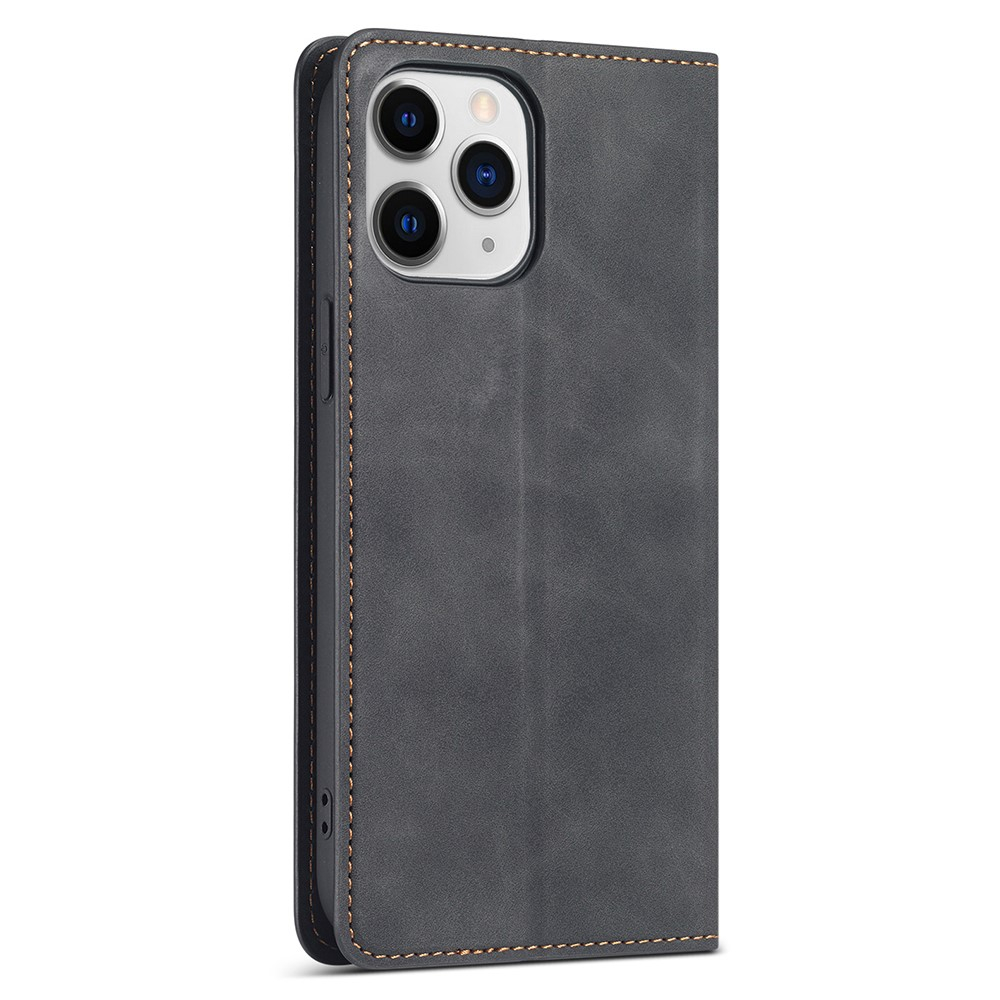 iPhone 13 Vintage Leder Tasche Flip Cover Fashion Design - Schwarz