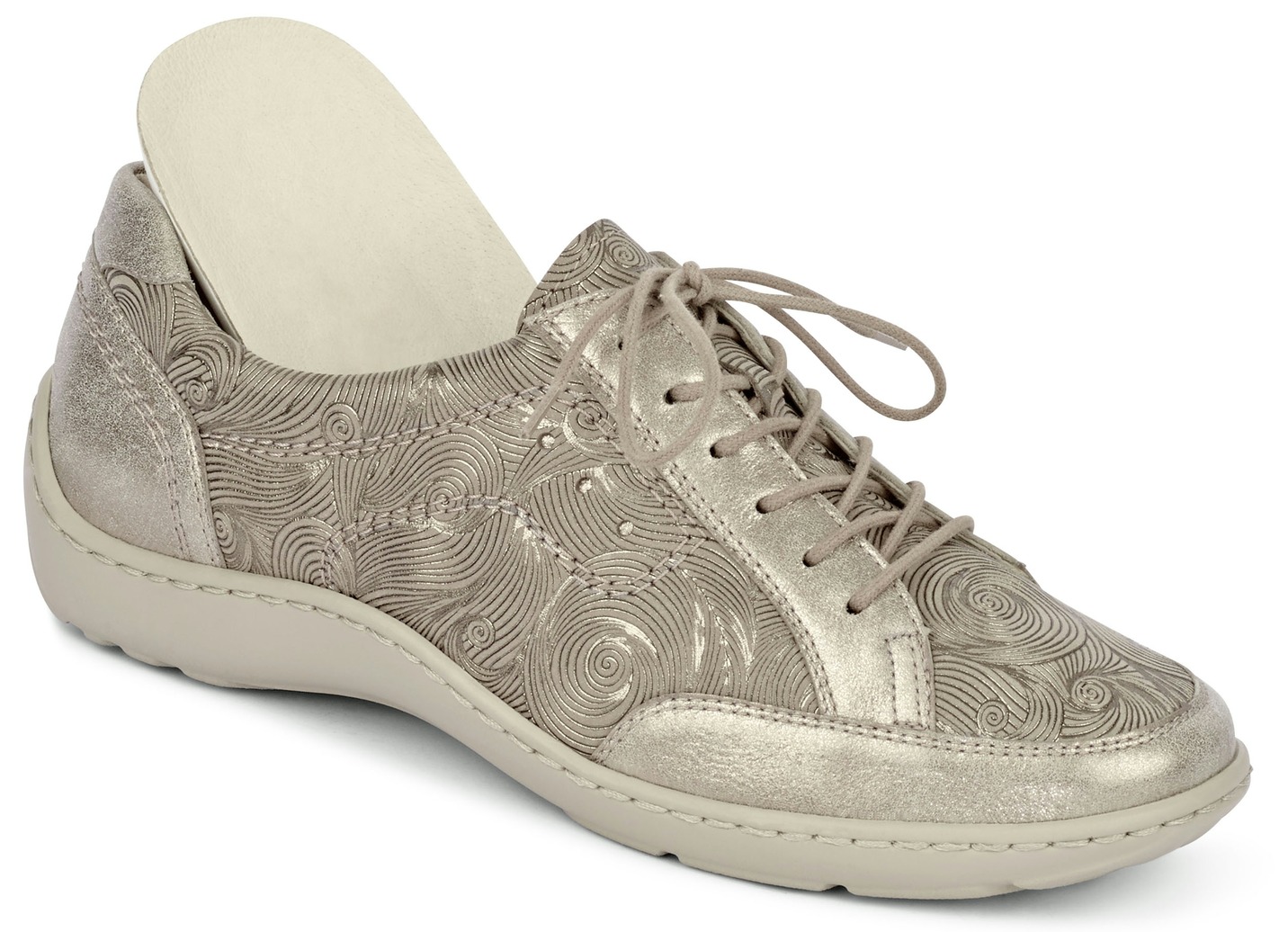 Waldläufer Schnürschuh aus Rind-Metallicleder