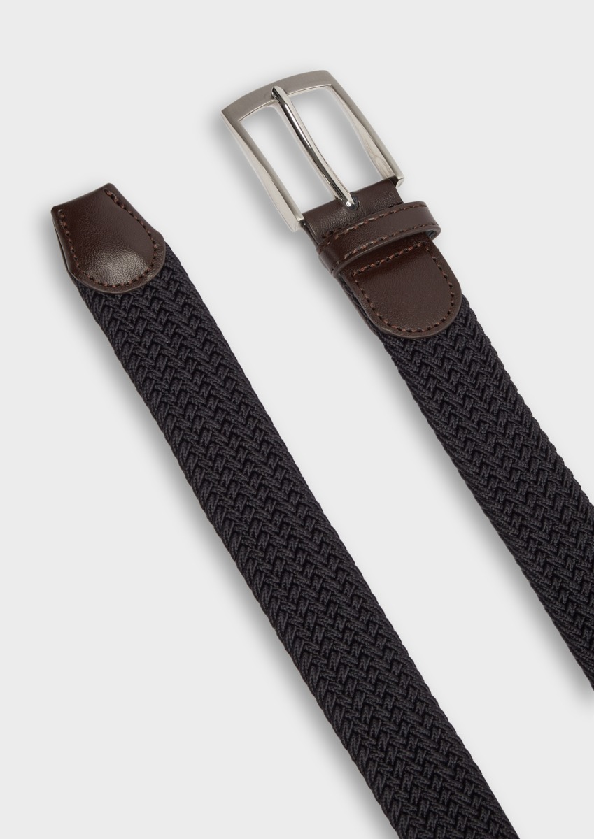 Ceinture tressée bleu marine
