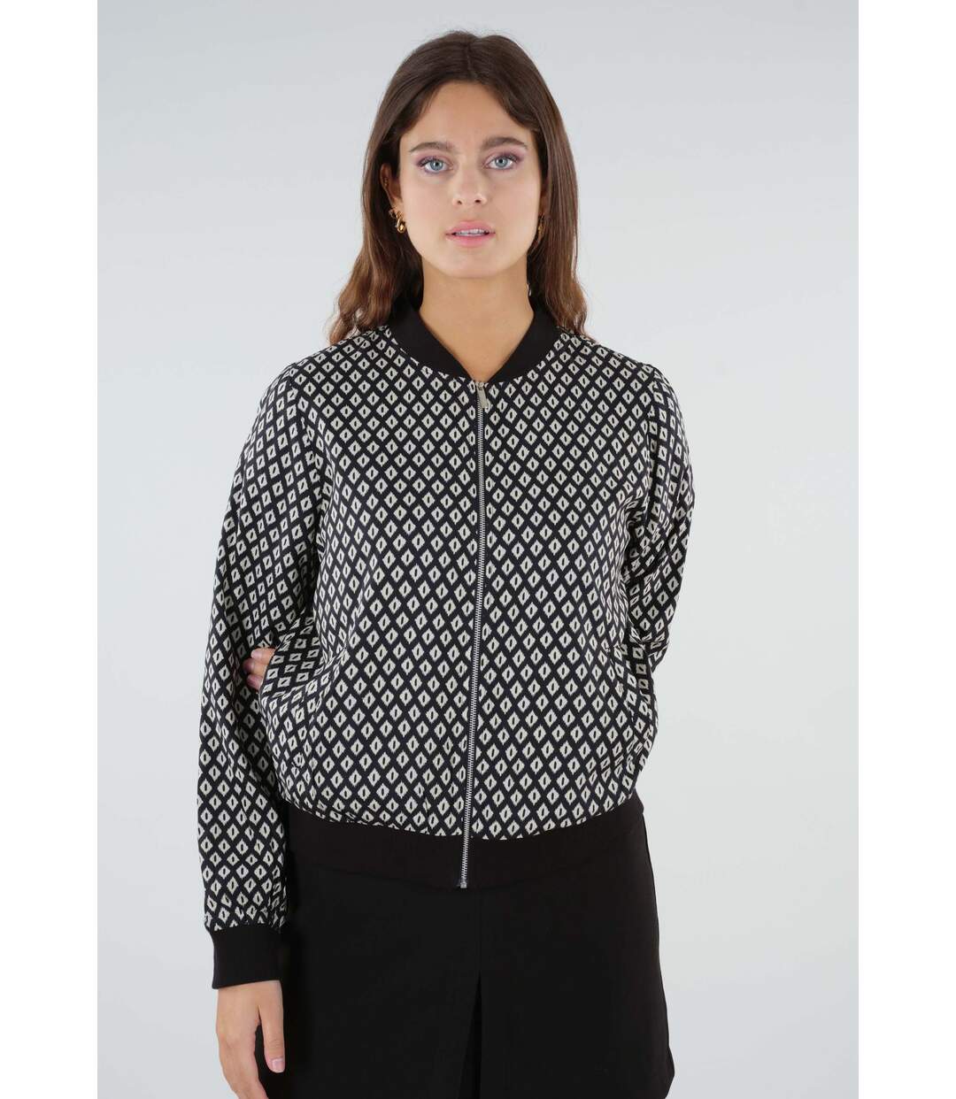 Blouson teddy motif géométrique MAGENA
