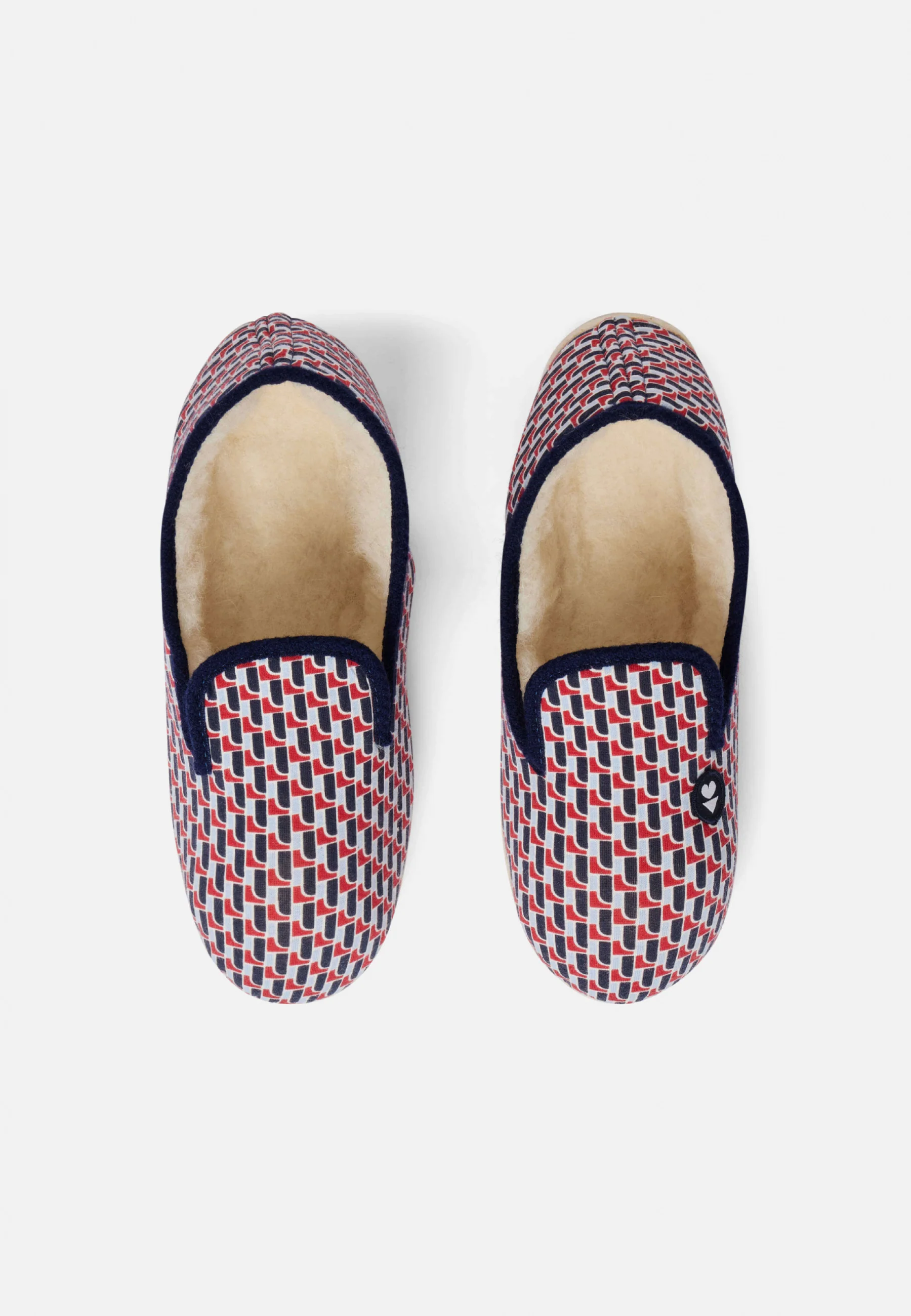 Chaussons d'intérieur en laine-Pantoufles Petit Pont Rouge