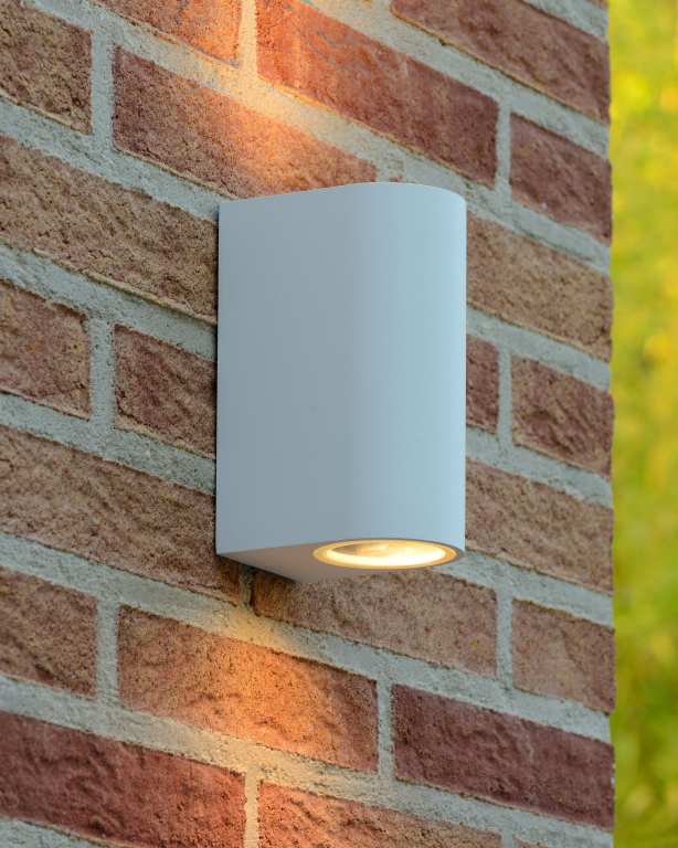 Lucide Zaro 1 wandlamp buiten IP44 rond wit