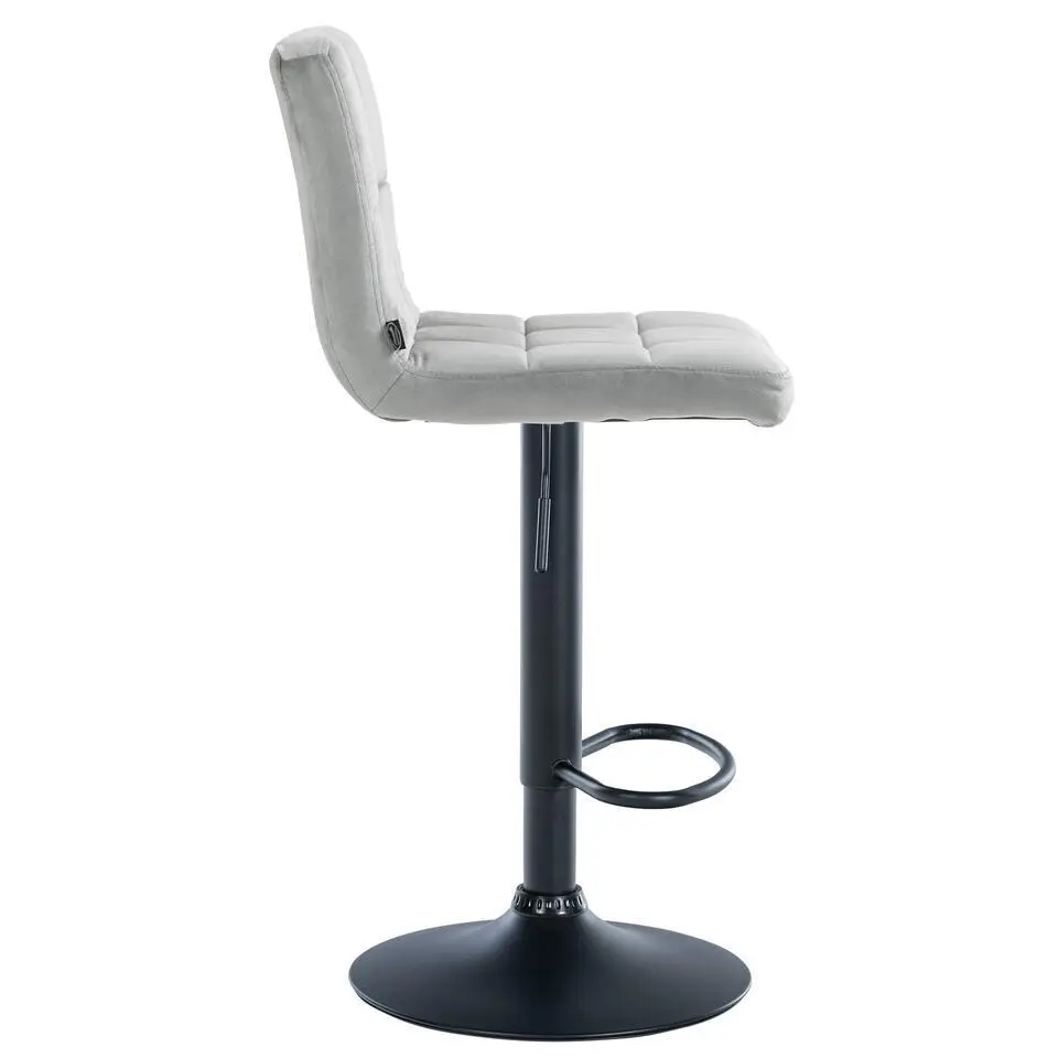 CLP Set van 2 Barkruk Peru zwart Frame - Fluweel - grijs