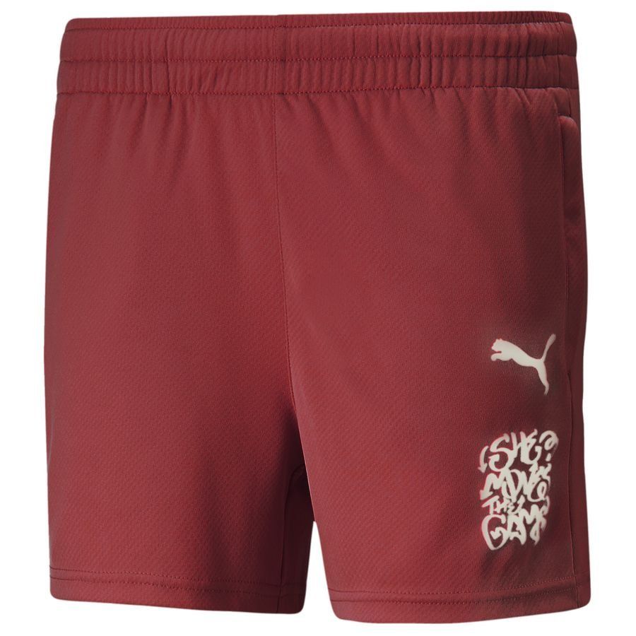 PUMA Short d'Entraînement SHE MOVES THE GAME - Rouge Femme