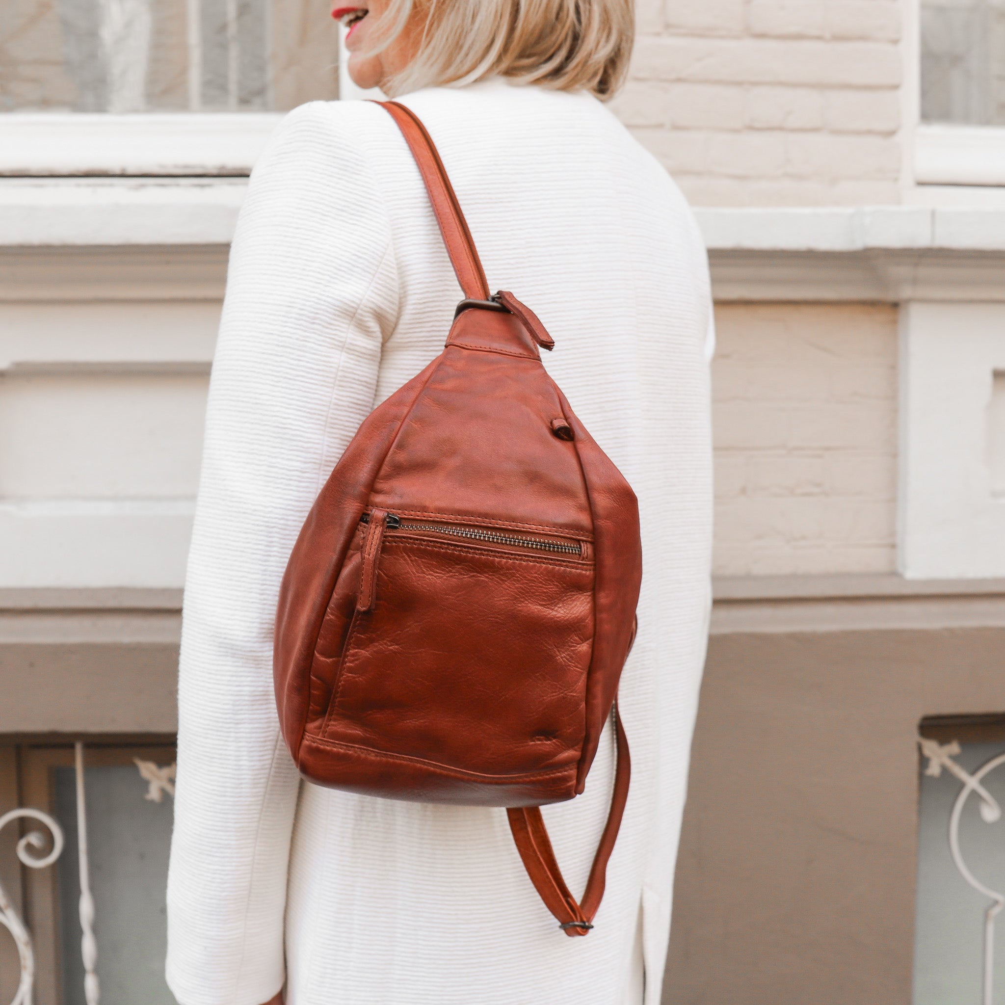 Rugzakje 'Hannie' cognac Cognac