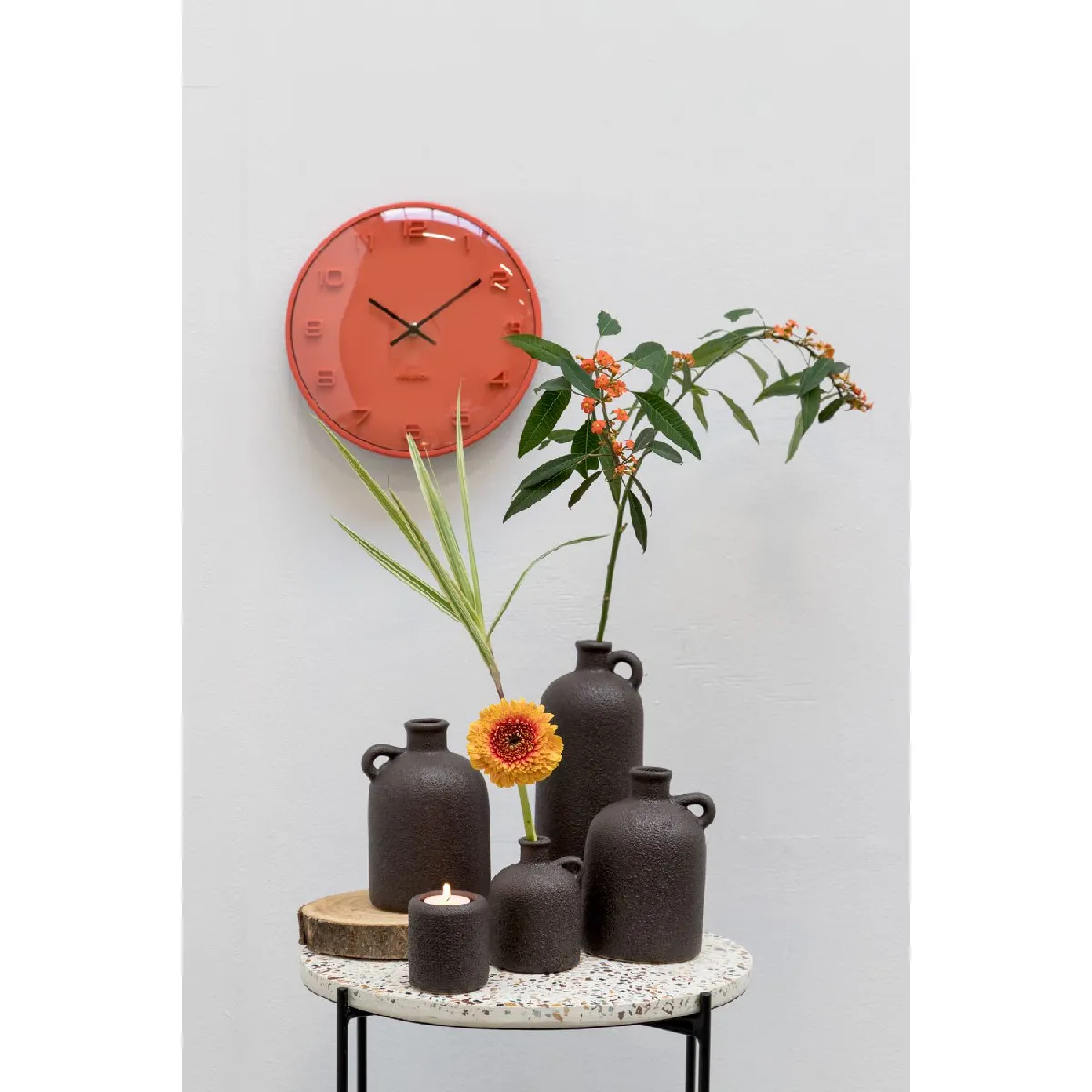 PRESENT TIME Bougeoir Design Céramique Noir