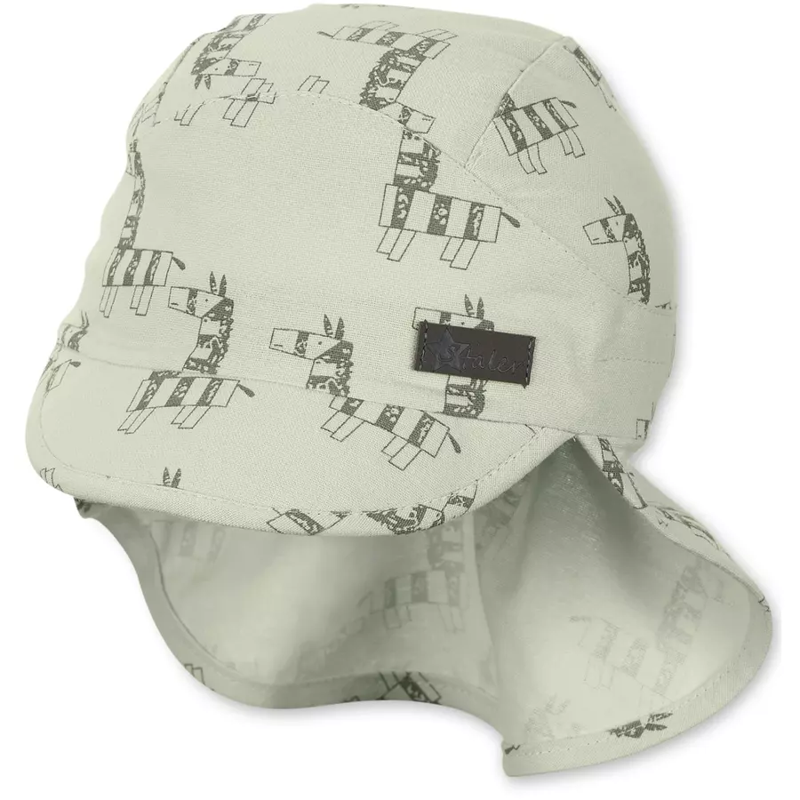 Sterntaler Schirmmütze mit Nackenschutz Zebra mittelgrün