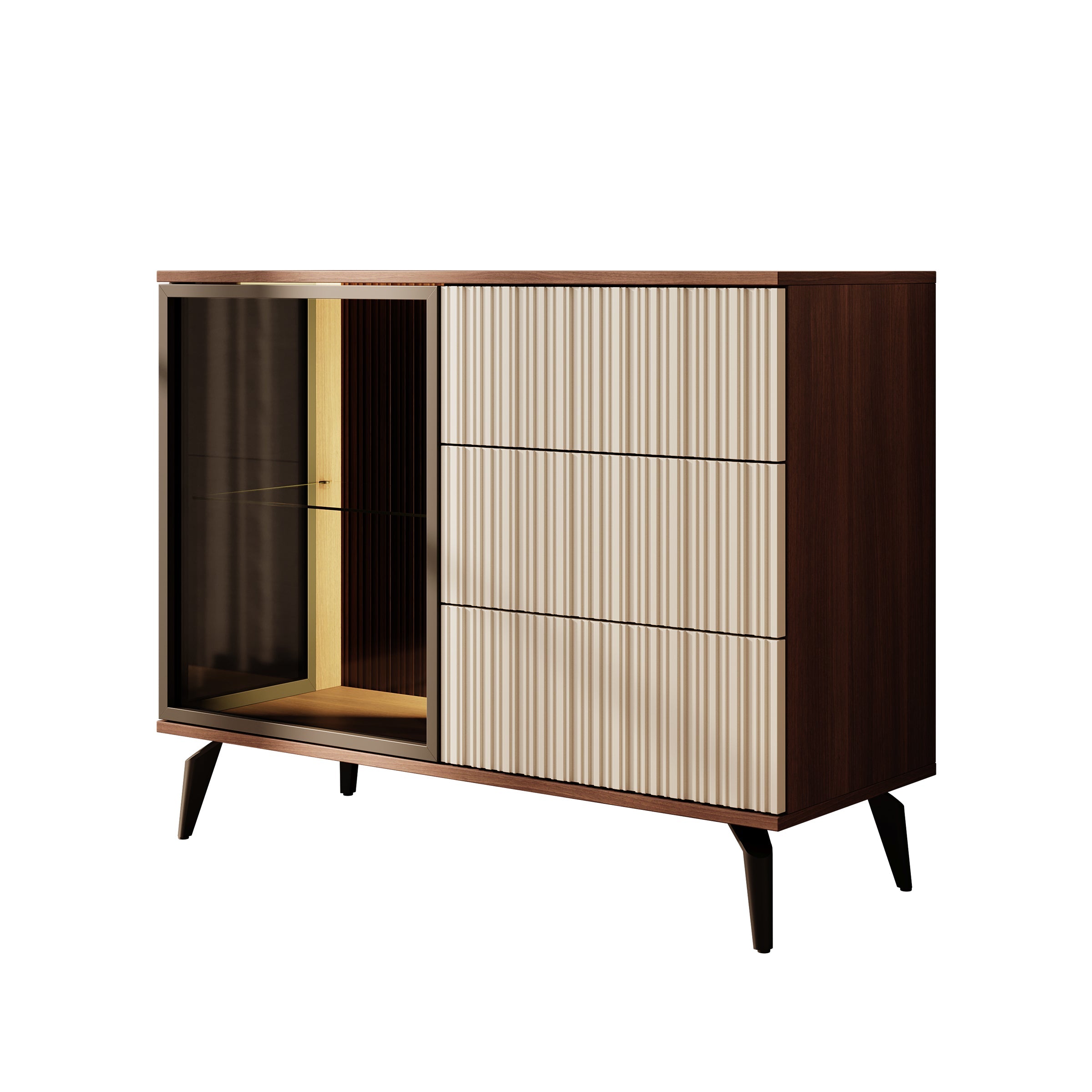 Meubella - Riverhead - Dressoir - Beige|Eiken - 103x39x80 cm