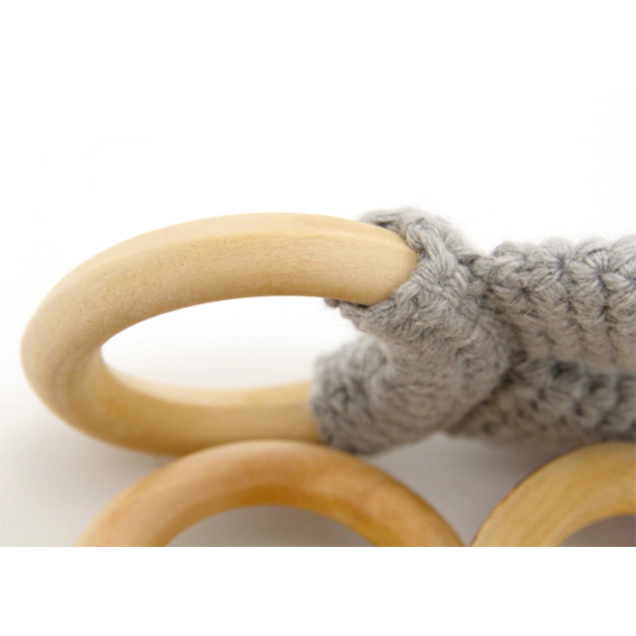 babyJem Beißring aus Holz Hase, rosa