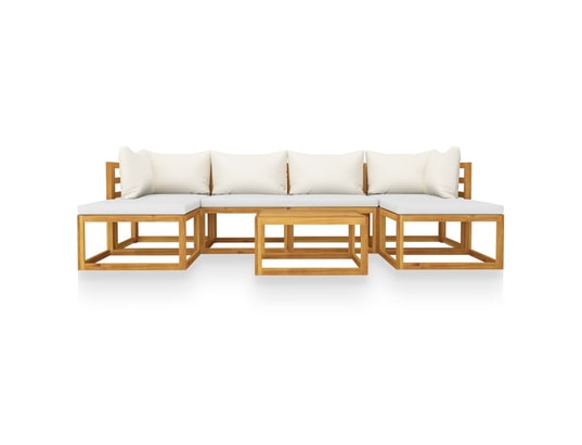 LES TENDANCES - Salon extérieur Salon de jardin-crème-6 places-68x70x60-299204