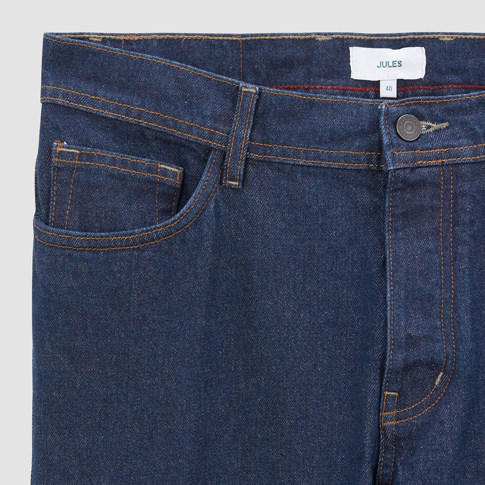 Jean straight authentique brut Bleu moyen
