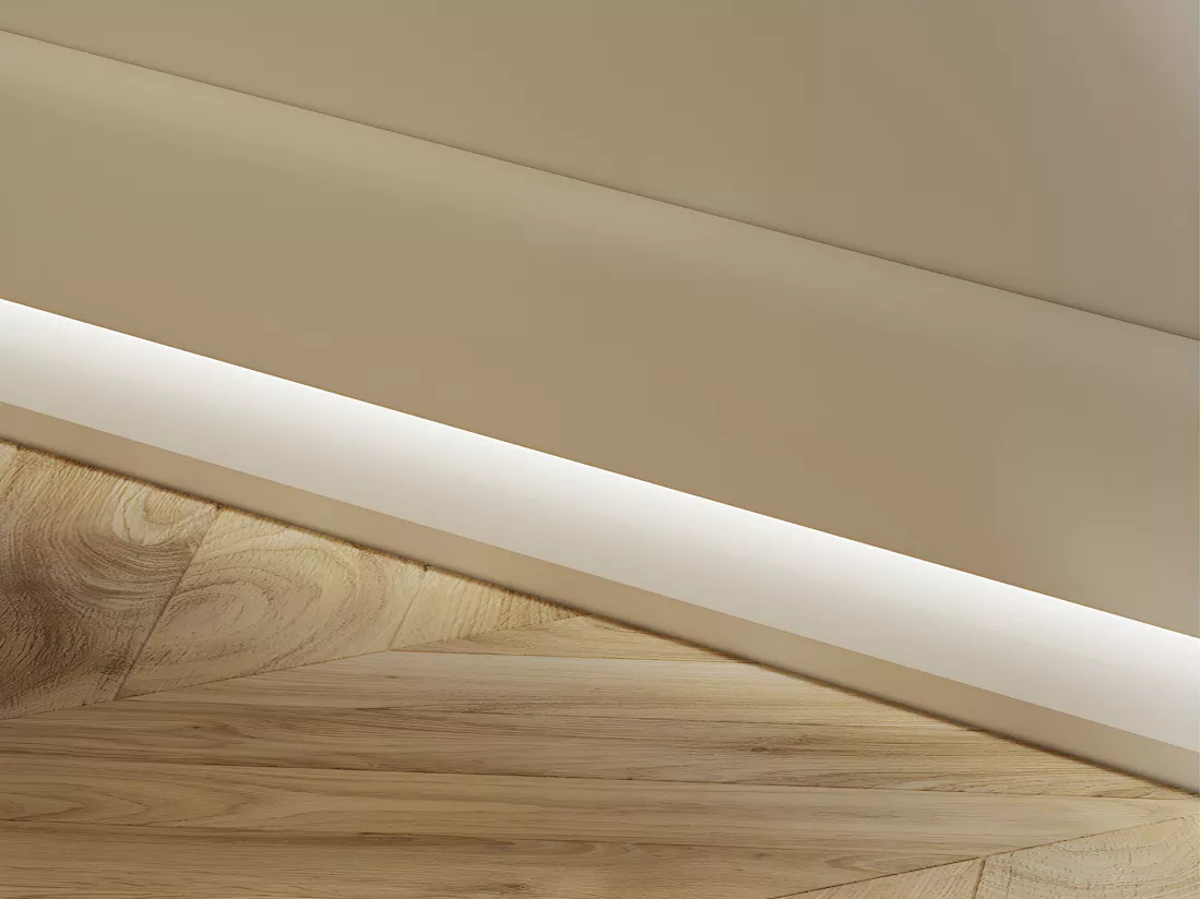 Lot de 3 plinthes en polystyrène L290 x l1.8 x H10 cm blanc - COREO