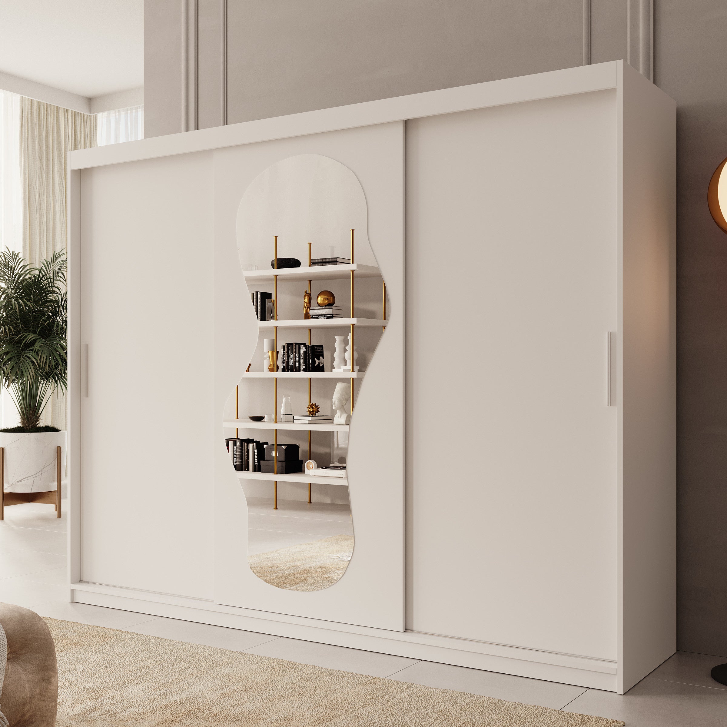 Ulysses - Kledingkast met schuifdeuren - Wit - 250x62x200 cm