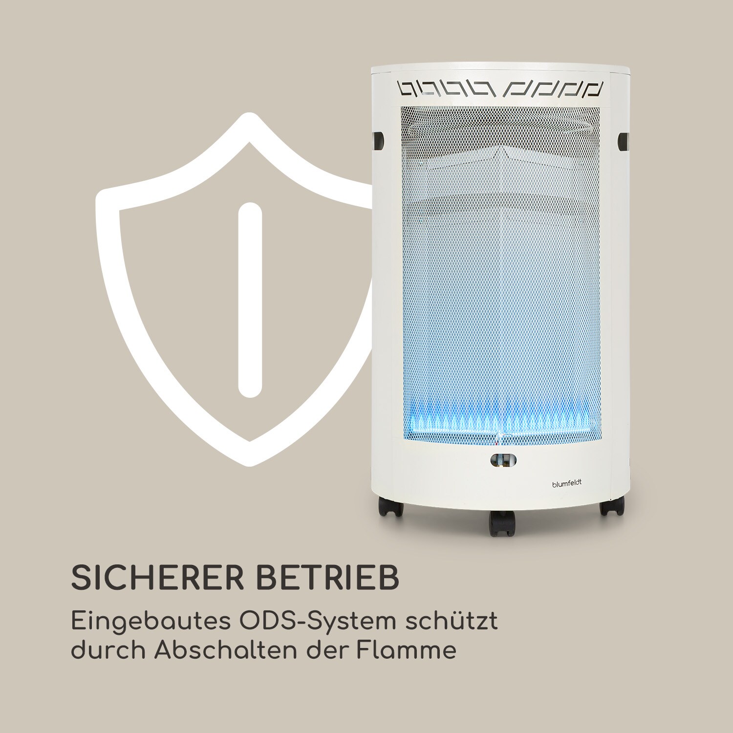 Bonaparte Fire Gasheizgerät 4200W elektr. Zündung Bodenrollen ODS-System