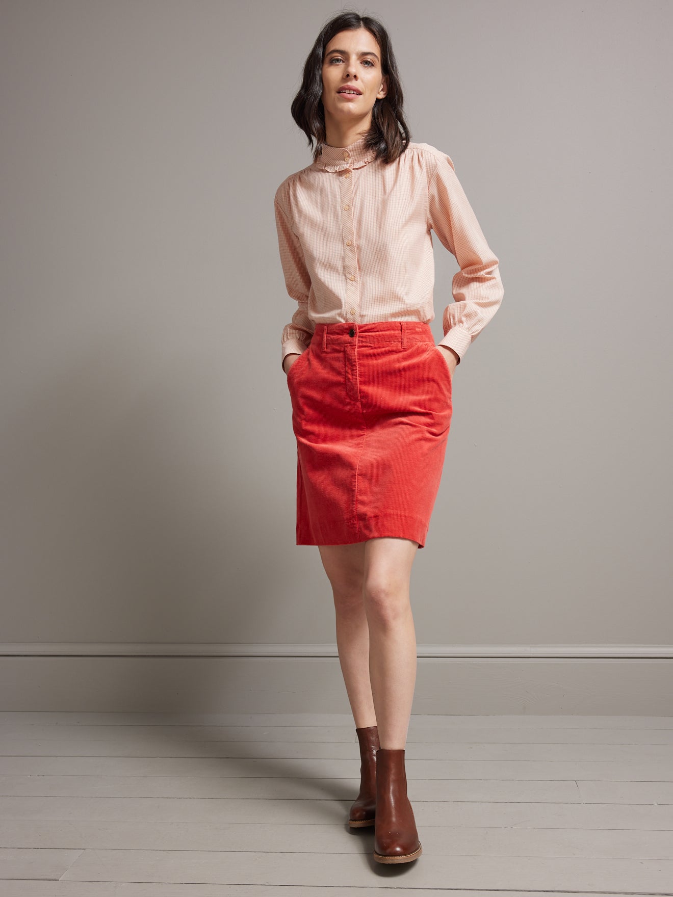 Jupe courte velours côtelé femme