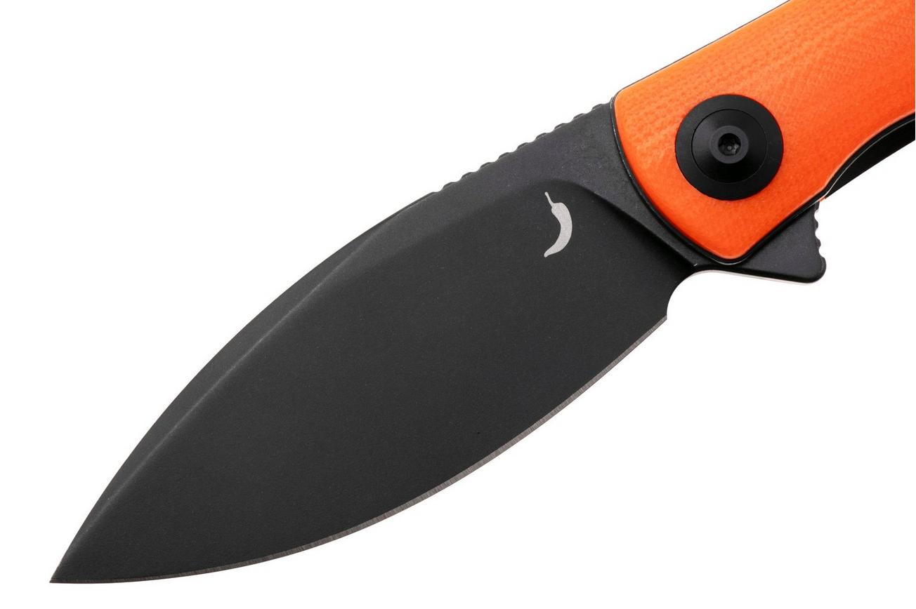 Trollsky Knives Mandu Evo MTE015 Blackwashed MagnaCut, Orange G10, zakmes, Michael Trollsky design