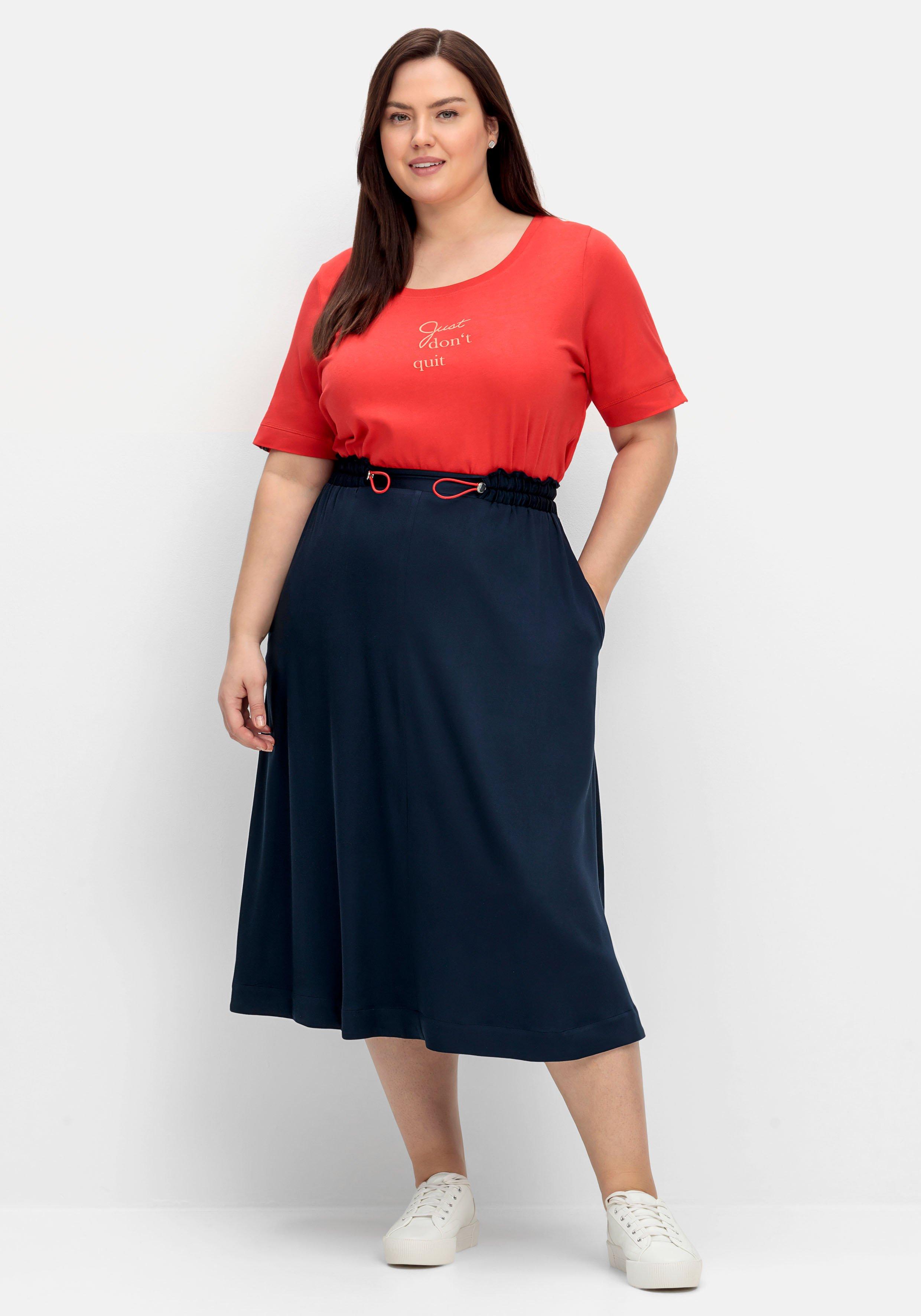 Jerseyshirt in A-Linie, mit Wordingprint