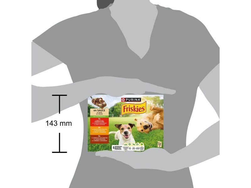 Purina Friskies Nassfutter Adult mit Rind, Huhn und Lamm 12 Ausgewogenes Nassfutter für erwachsene Hunde