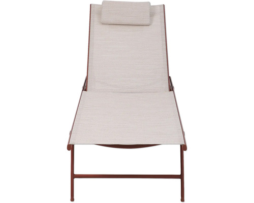 Travis ligstoel 55 x 185 x 97 cm staal terracotta/beige