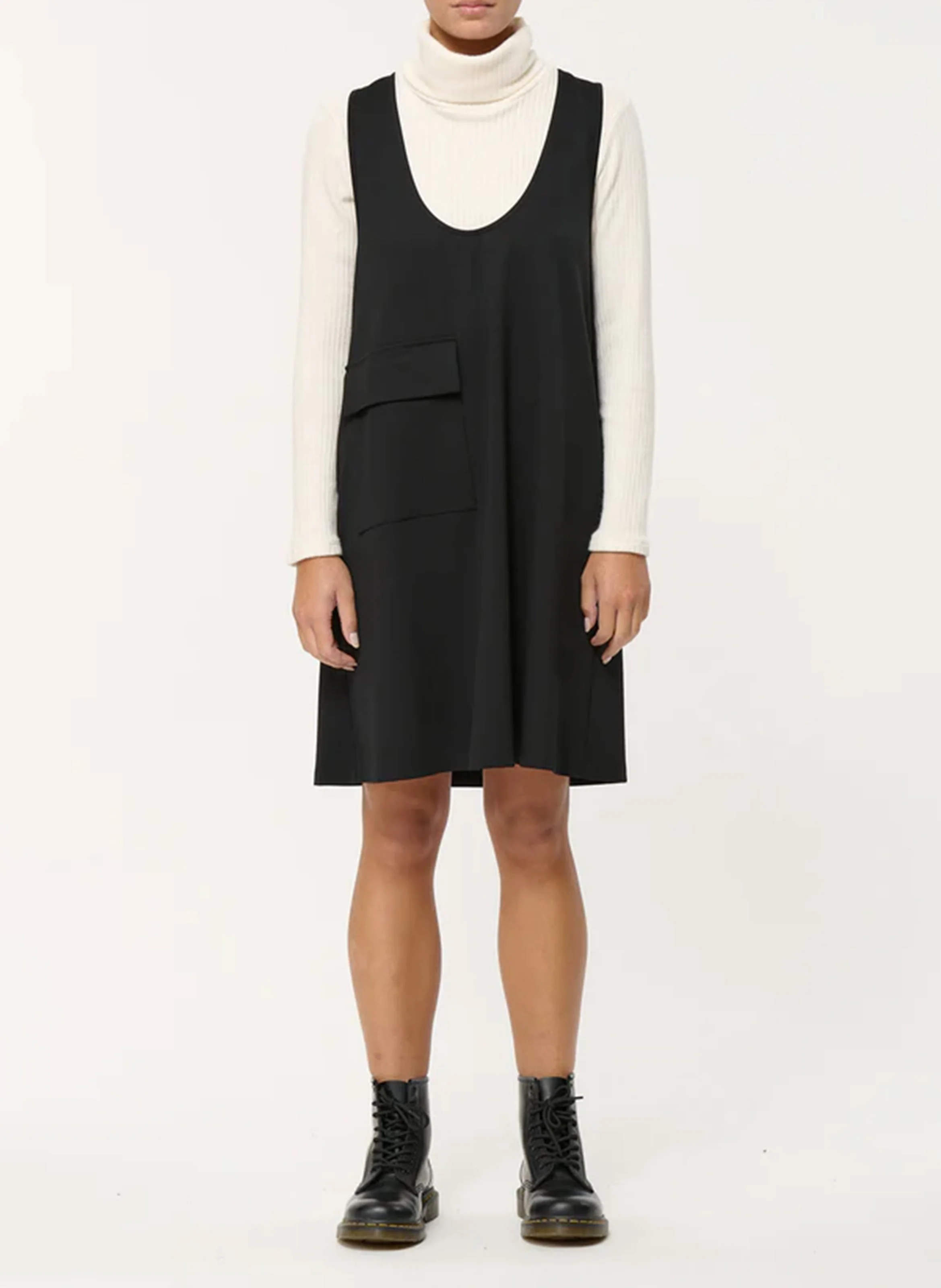 Robe courte trapèze | Noir