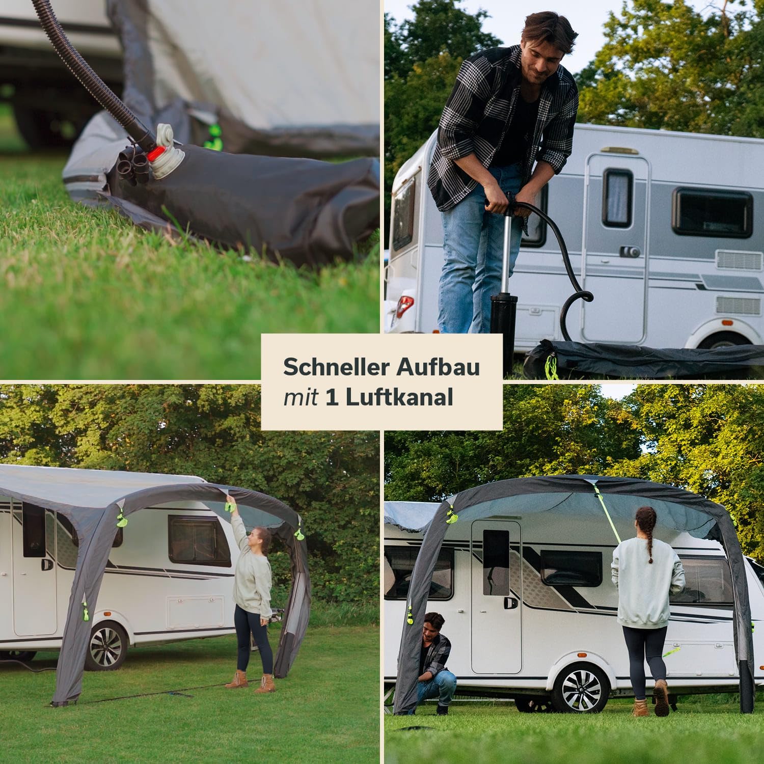 Skandika Vorzelt Vika Air Caravan 400 | aufblasbares Vordach, Caravan Tarp, Sonnensegel, Sonnendach UV 50+, 3000 mm Wassersäule | Buszelt, Busvorzelt für Wohnmobil, Wohnwagen, Camper, Campervan, Bus