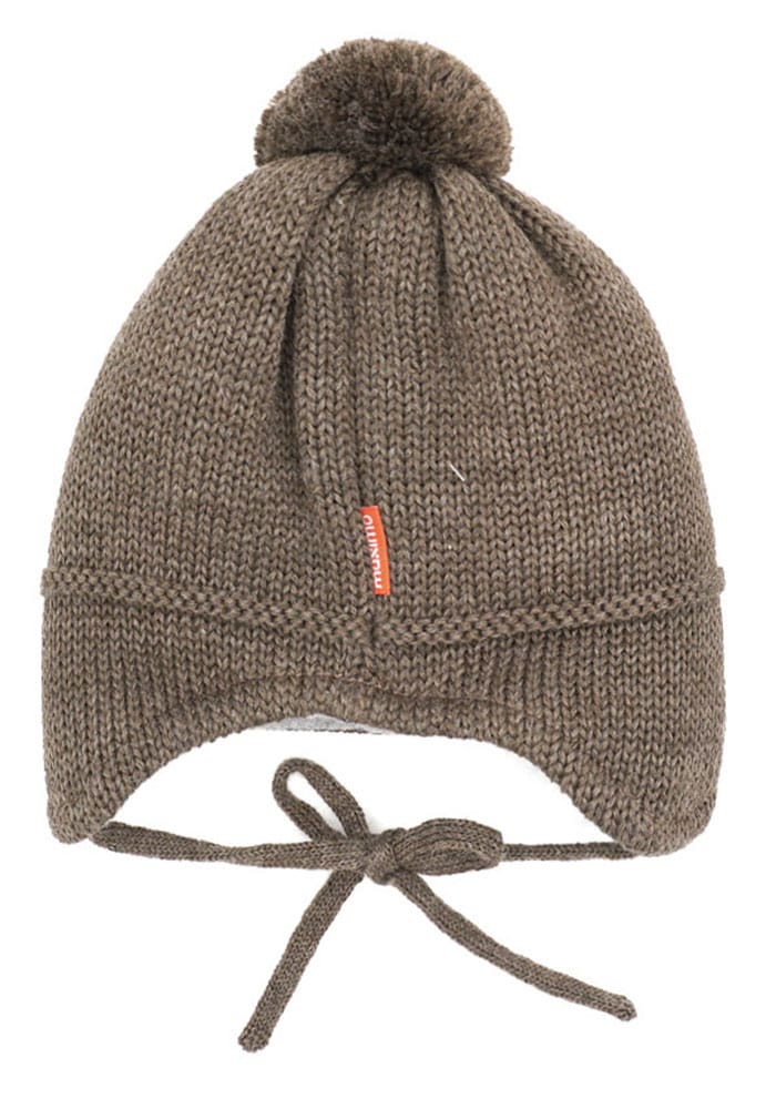 MAXIMO Strickmütze , mit Fuchsmotiv mit Pompon und Bindeband