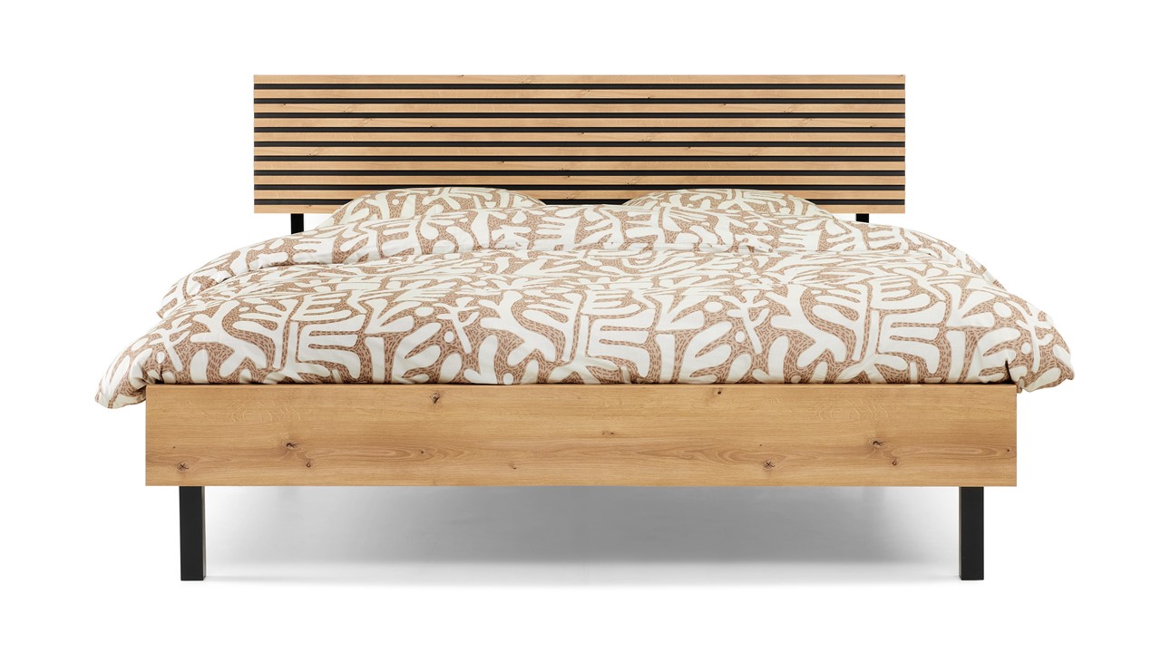 Bed Flint bianco eiken/grafiet