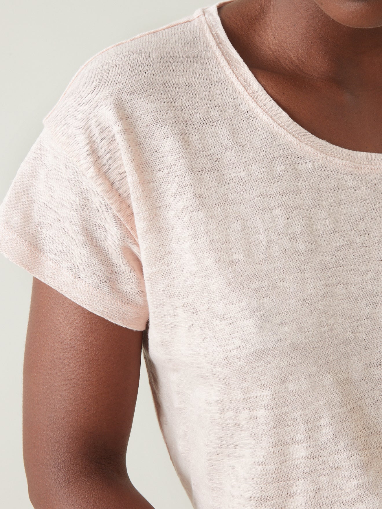 T-shirt lin femme col rond