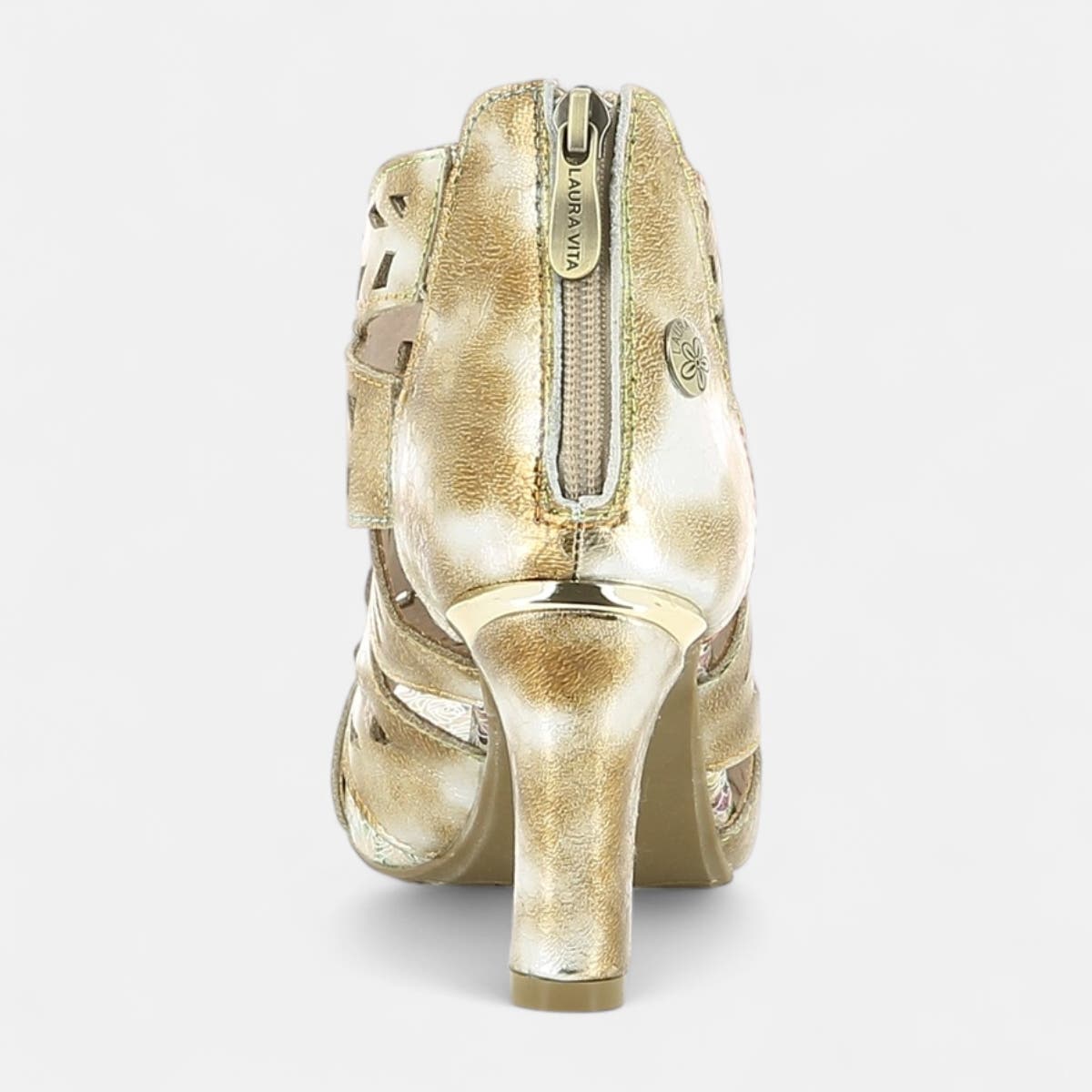 Nu-pieds à talon Femme en cuir bronze