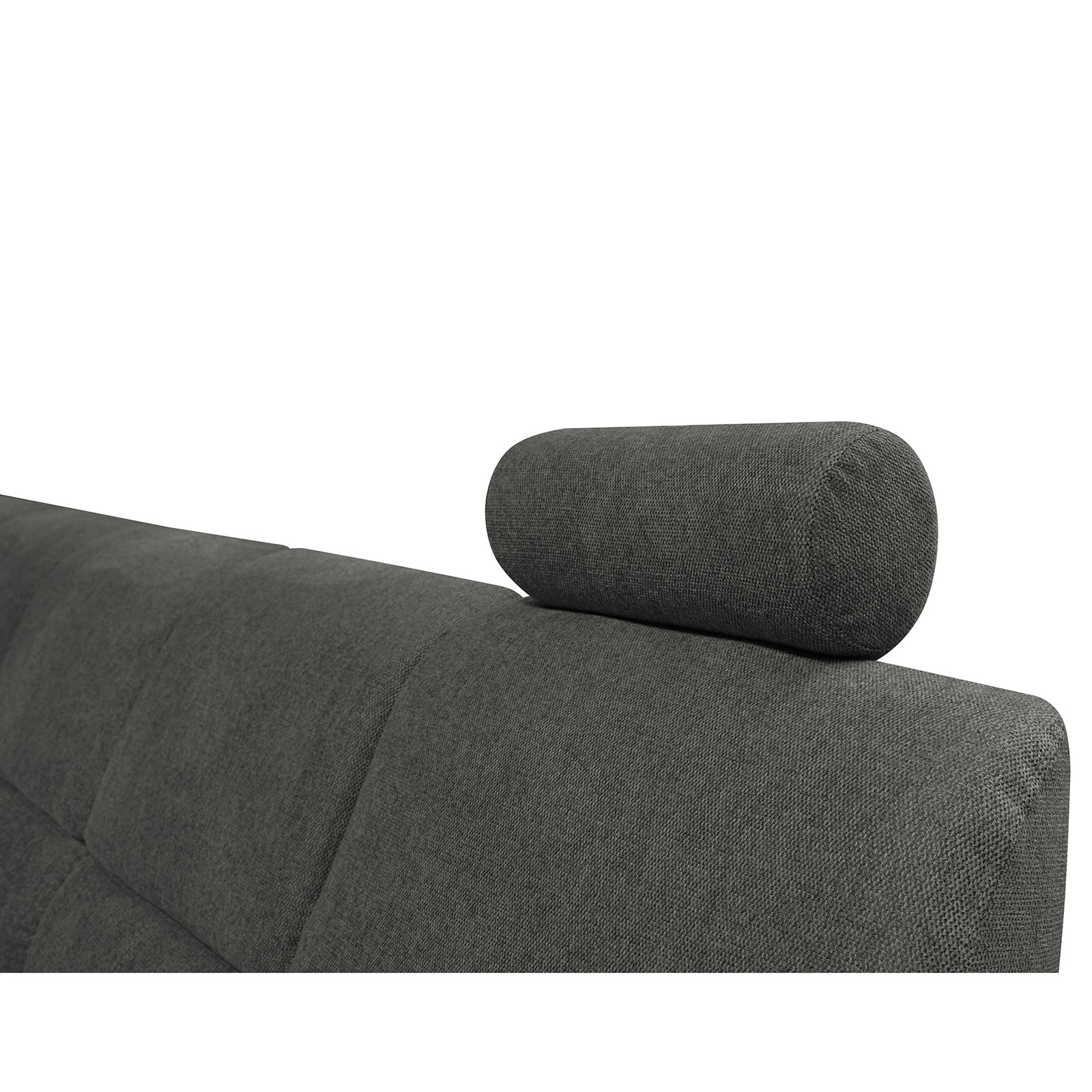 Ecksofa - graugrün - Liegefunktion und Staukasten - 2-Sitzer links
